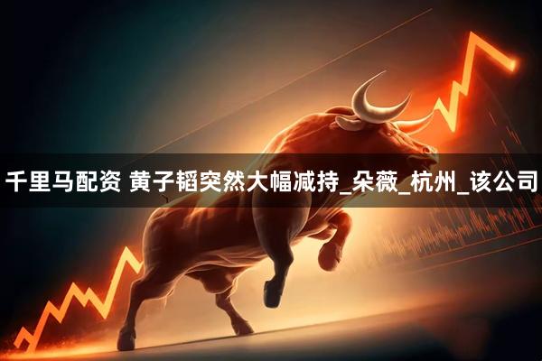 千里马配资 黄子韬突然大幅减持_朵薇_杭州_该公司